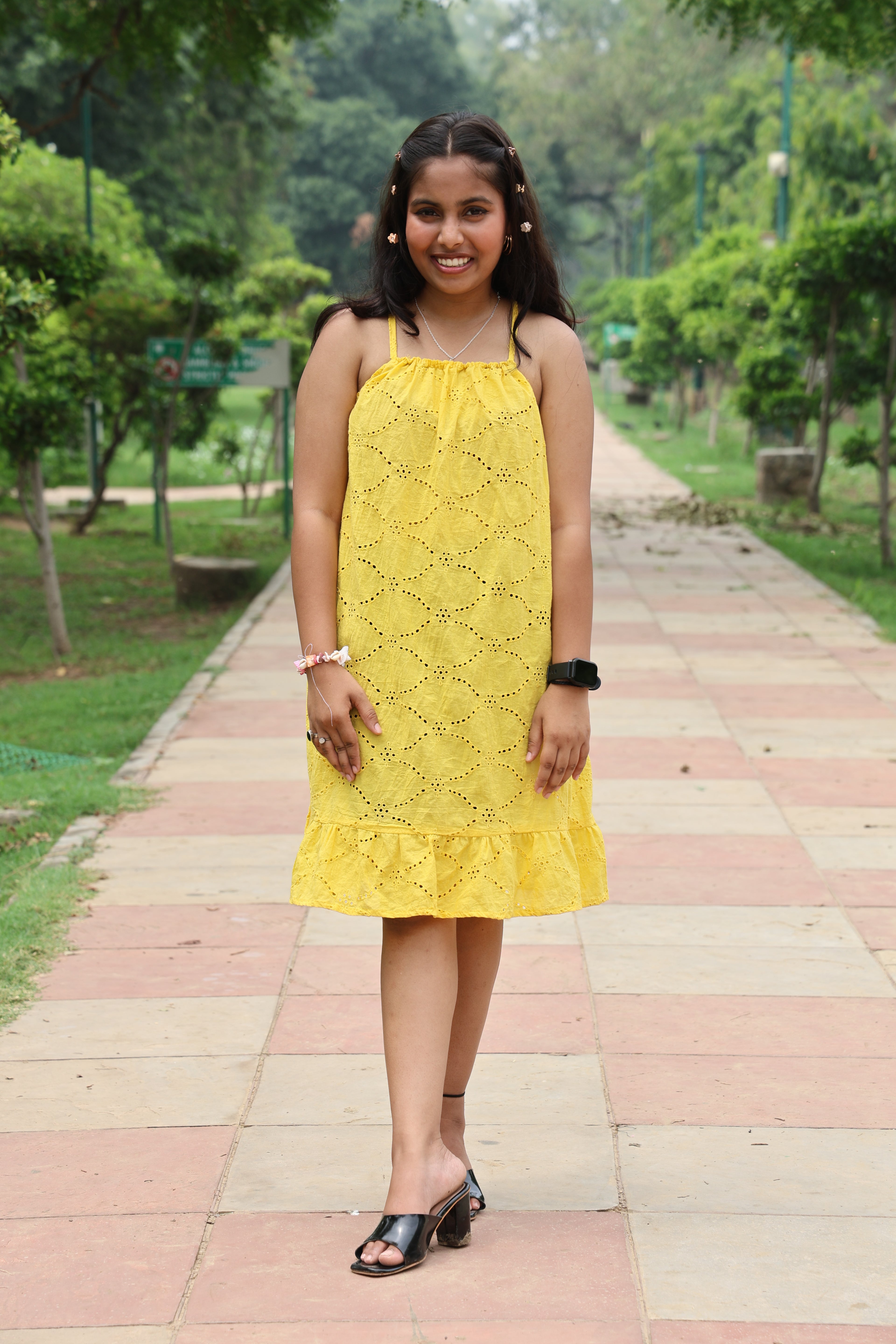Sunny Bloom Eyelet Dress