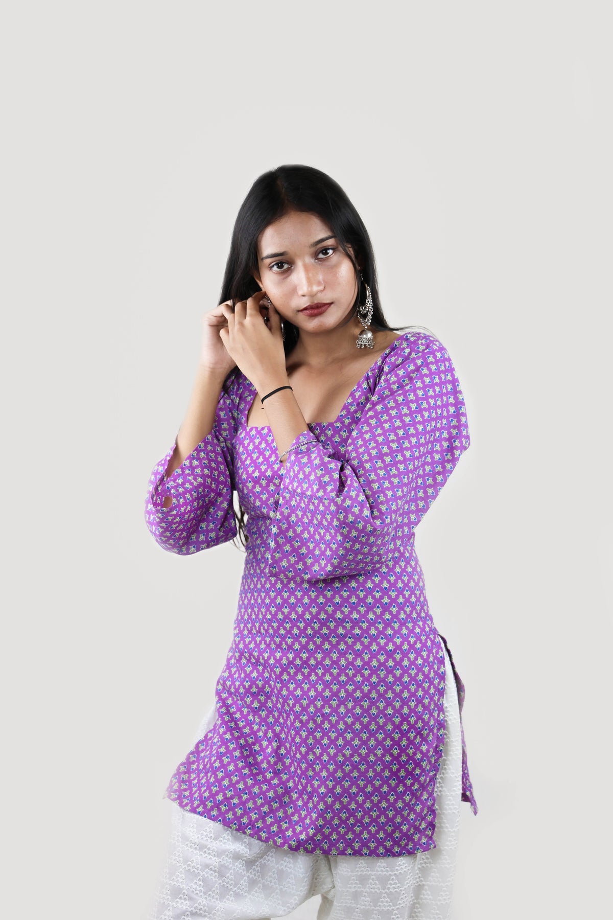 Charm Back-Tie Kurti Top