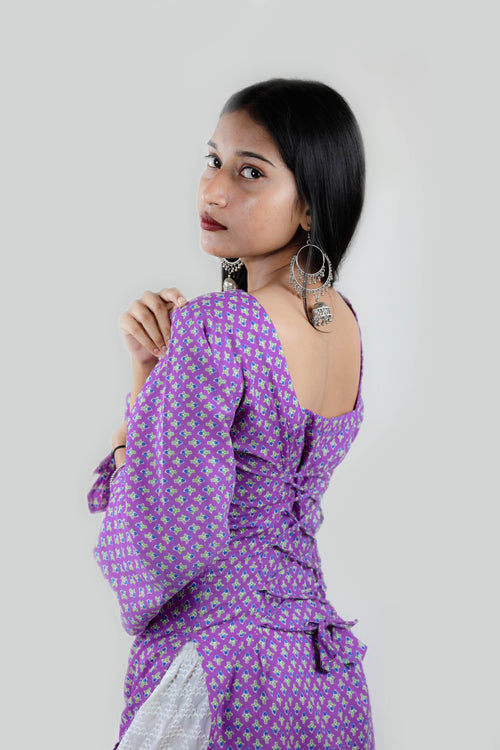 Charm Back-Tie Kurti Top